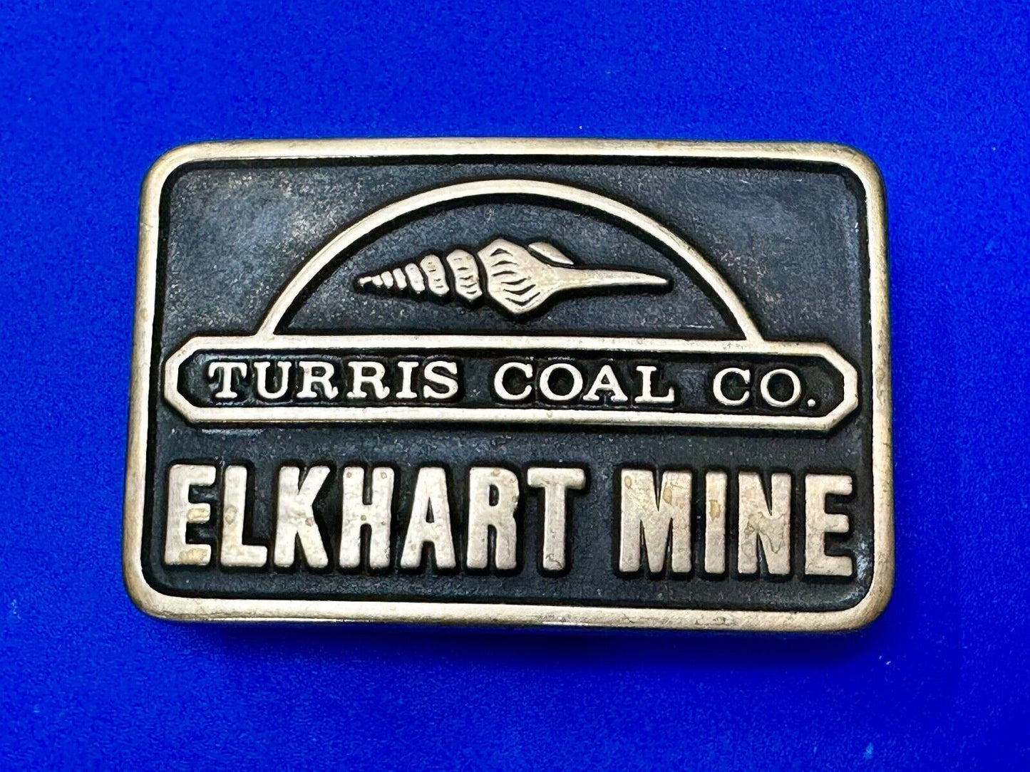 Turris Coal Company Elkhart Mine Illinois Solid Brass Anacortes Belt Buckle
