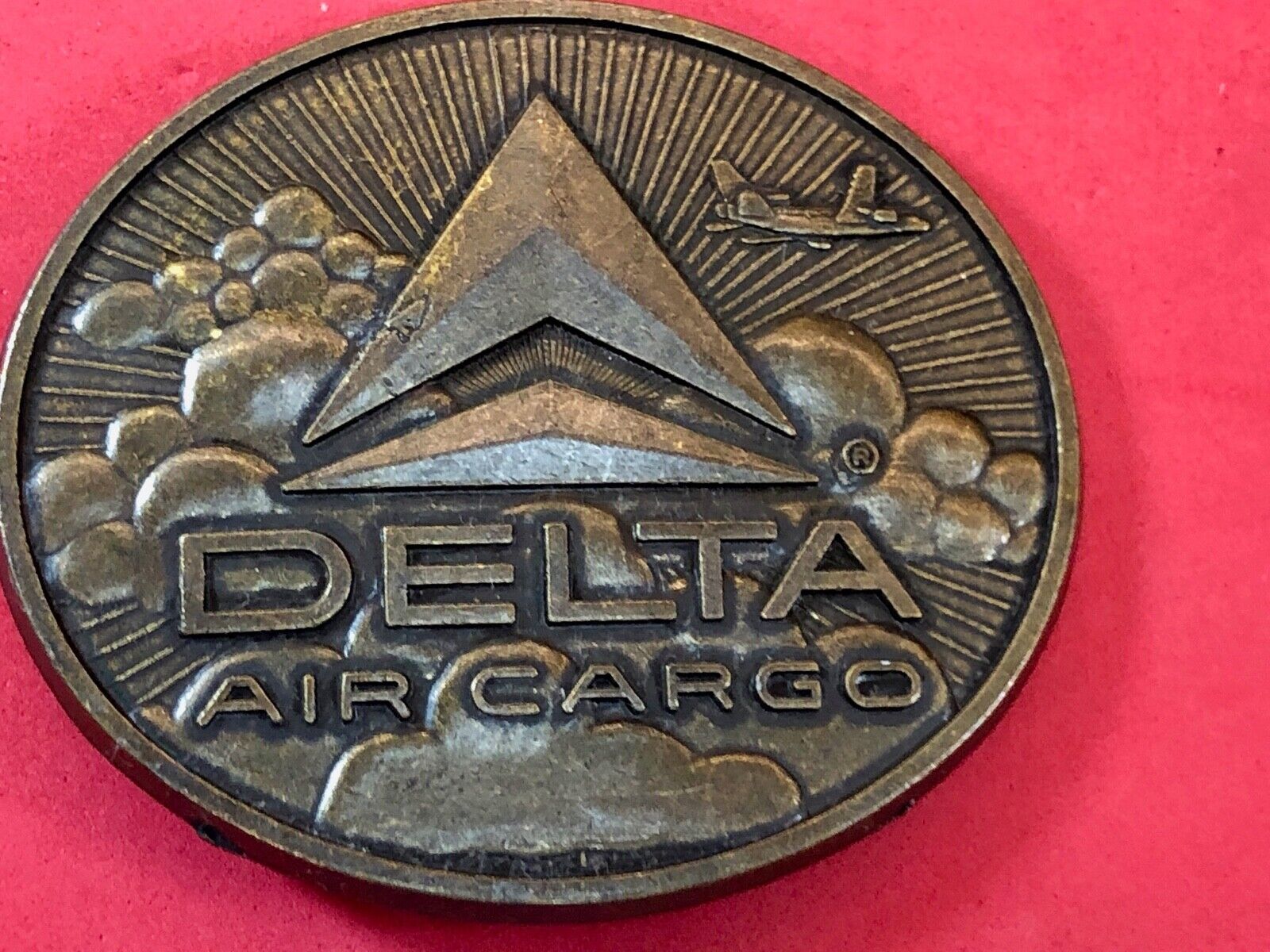 Vintage DELTA Air CARGO airlines brass tone Belt Buckle 