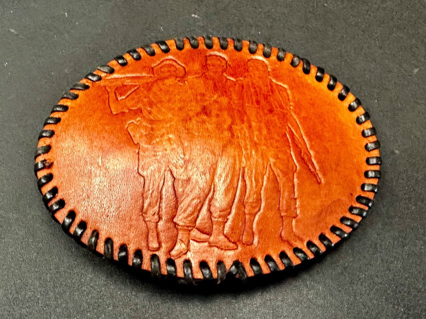 Vietnam War Memorial The Three Soldiers Statue Leather Vintage Belt Buckle