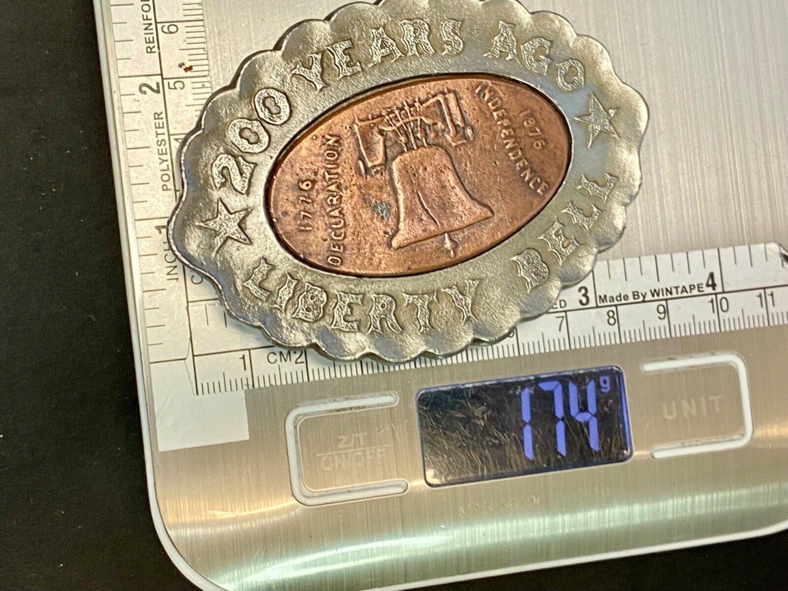 200 Year Celebration Of Liberty Bell - Declaration Of Independence Belt Buckle