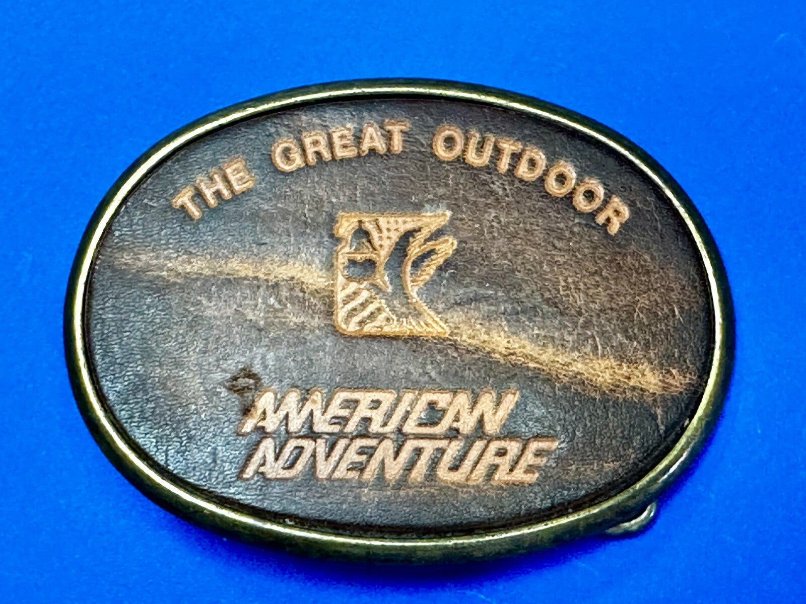 The Great Outdoor American Adventure Promo Leather on Metal El Cid Belt Buckle