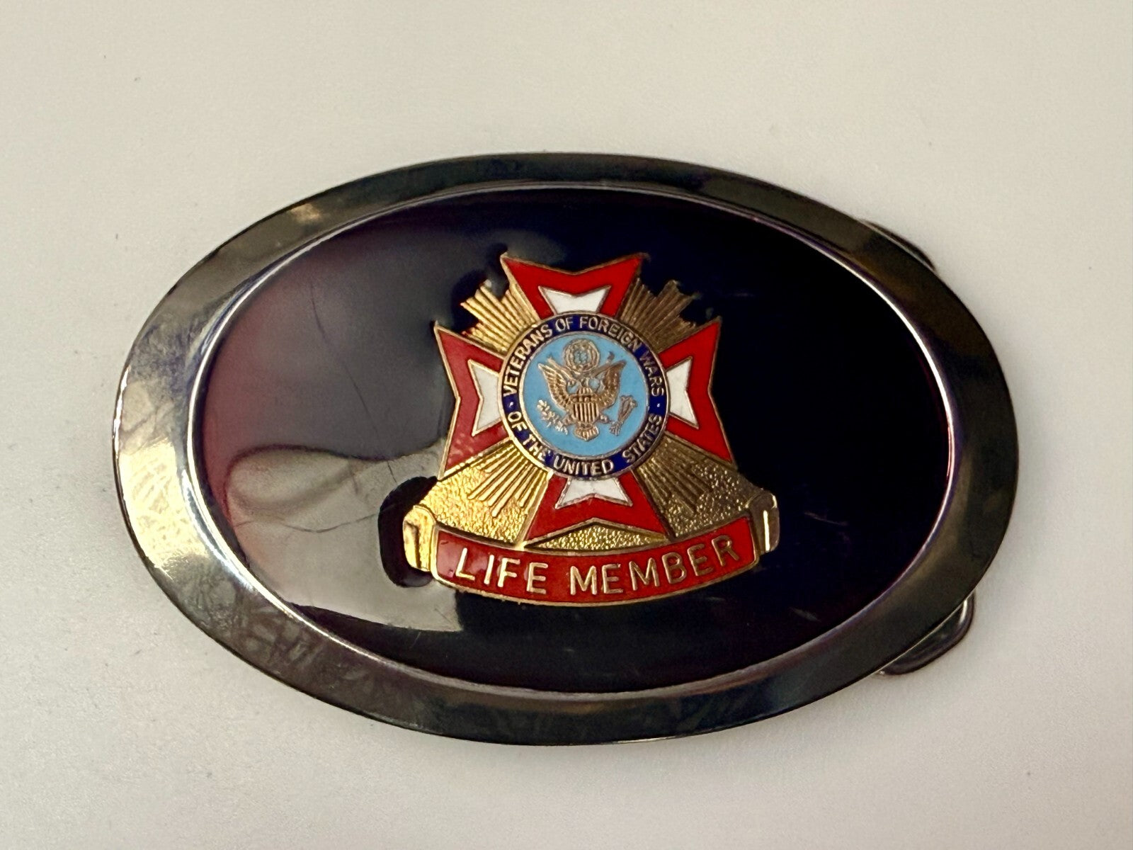 Veterans of Foreign Wars of United States Life Member Commemorative Belt Buckle