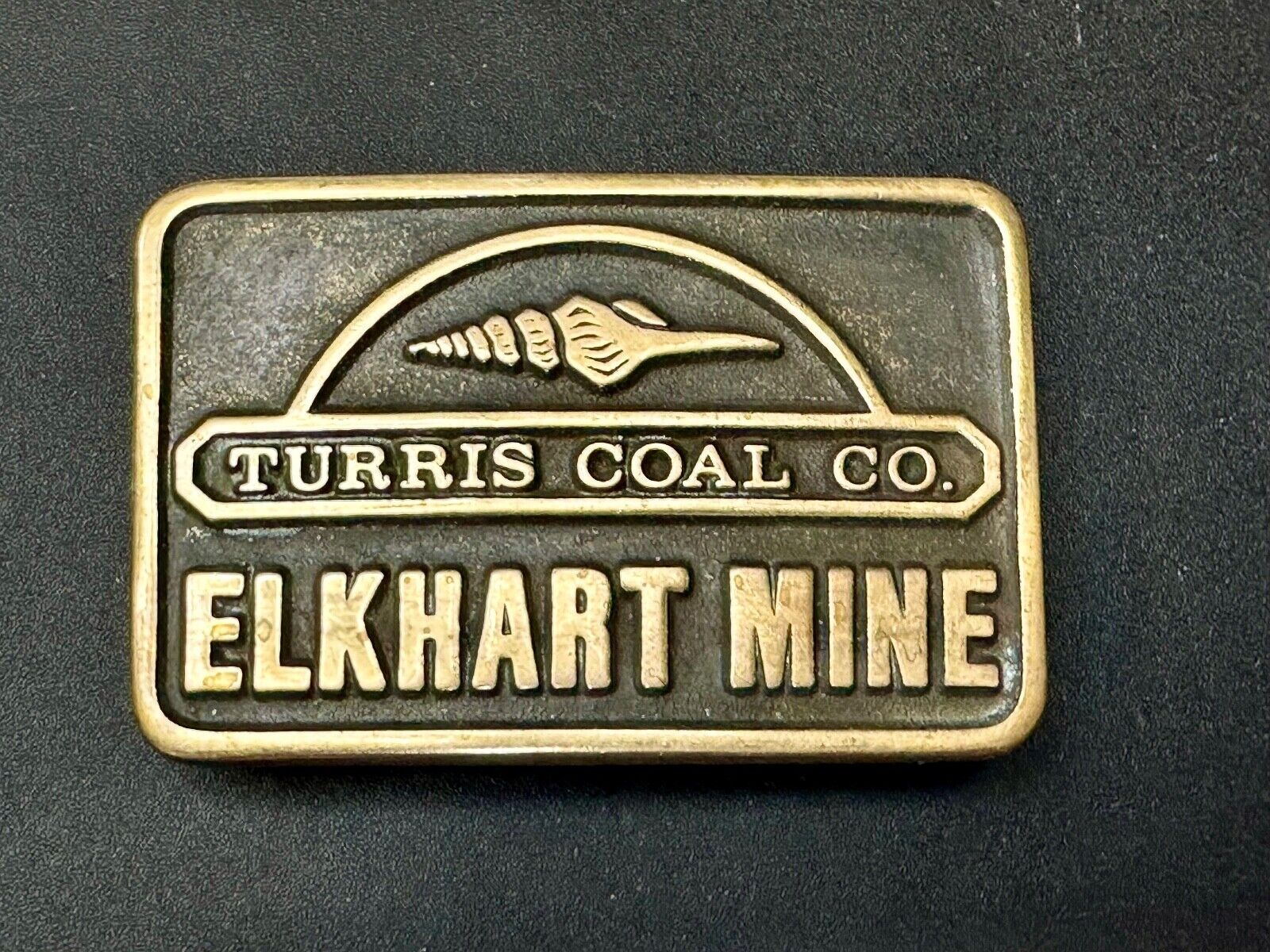 Turris Coal Company Elkhart Mine Illinois Solid Brass Anacortes Belt Buckle