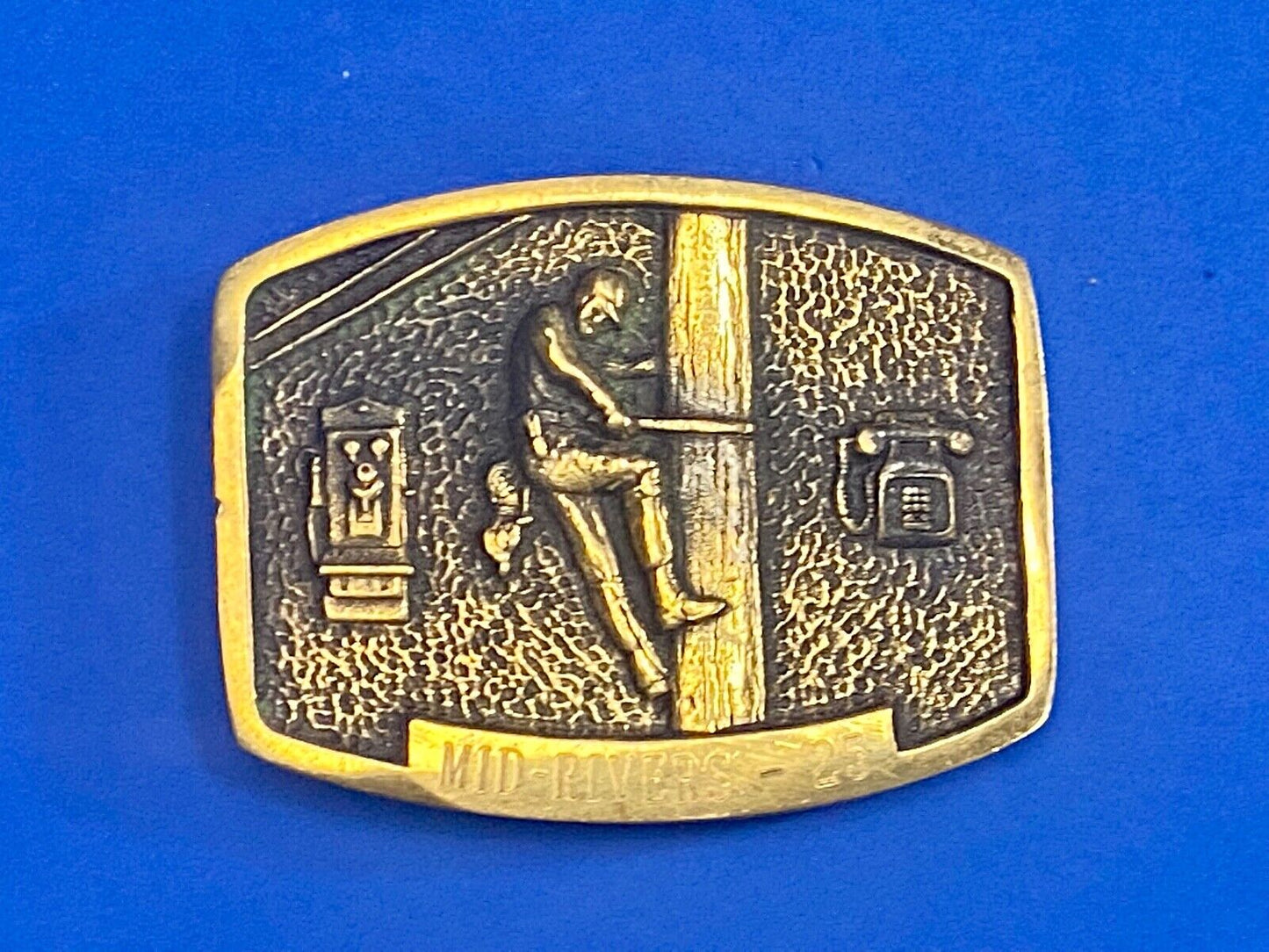 Telephone Communications Telecomunications Pole Climber Utility Belt Buckle