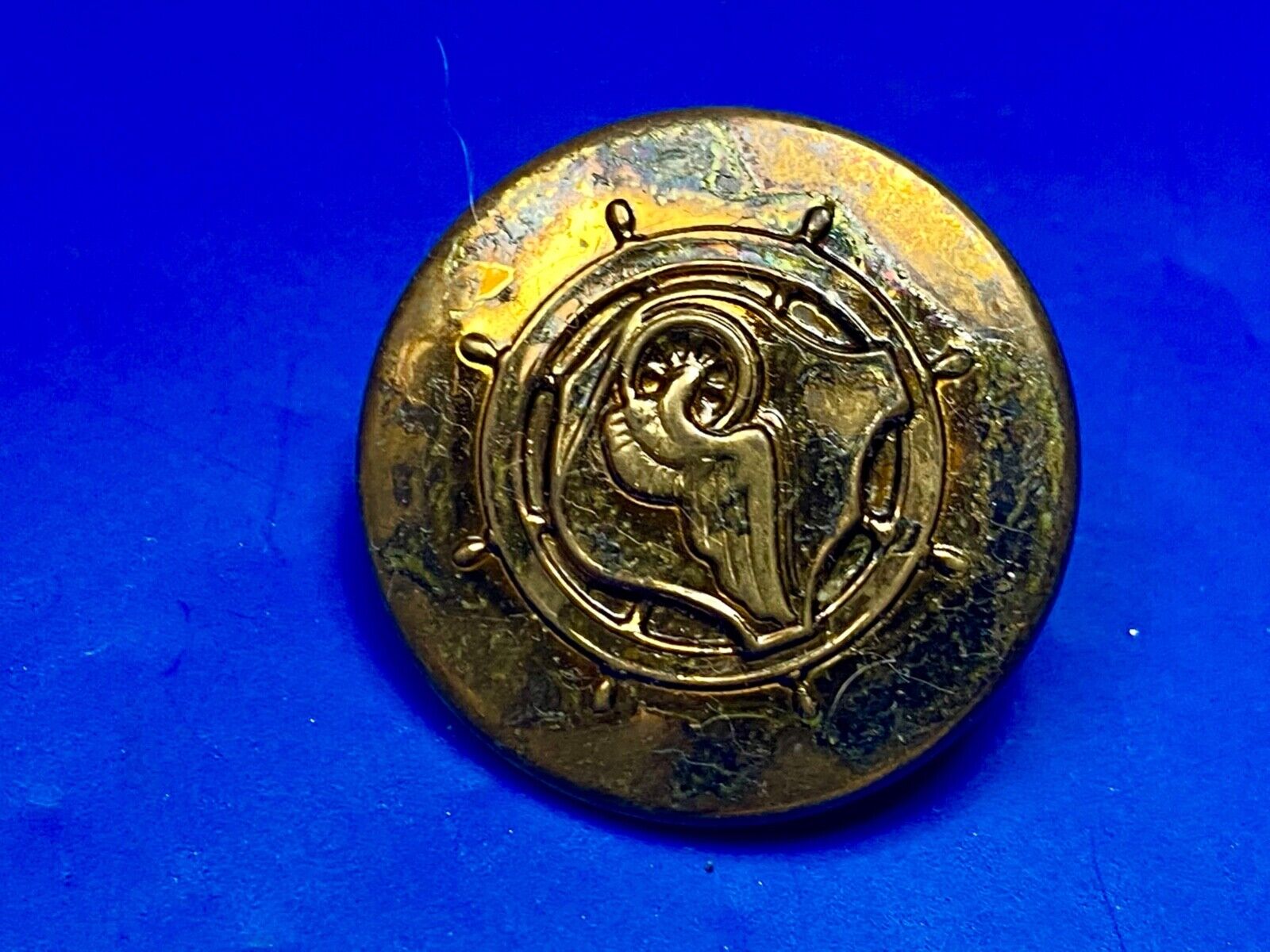 US Army Transportation Corps Collar Disc Pin Winged Wheel Helm Crest LR G-1