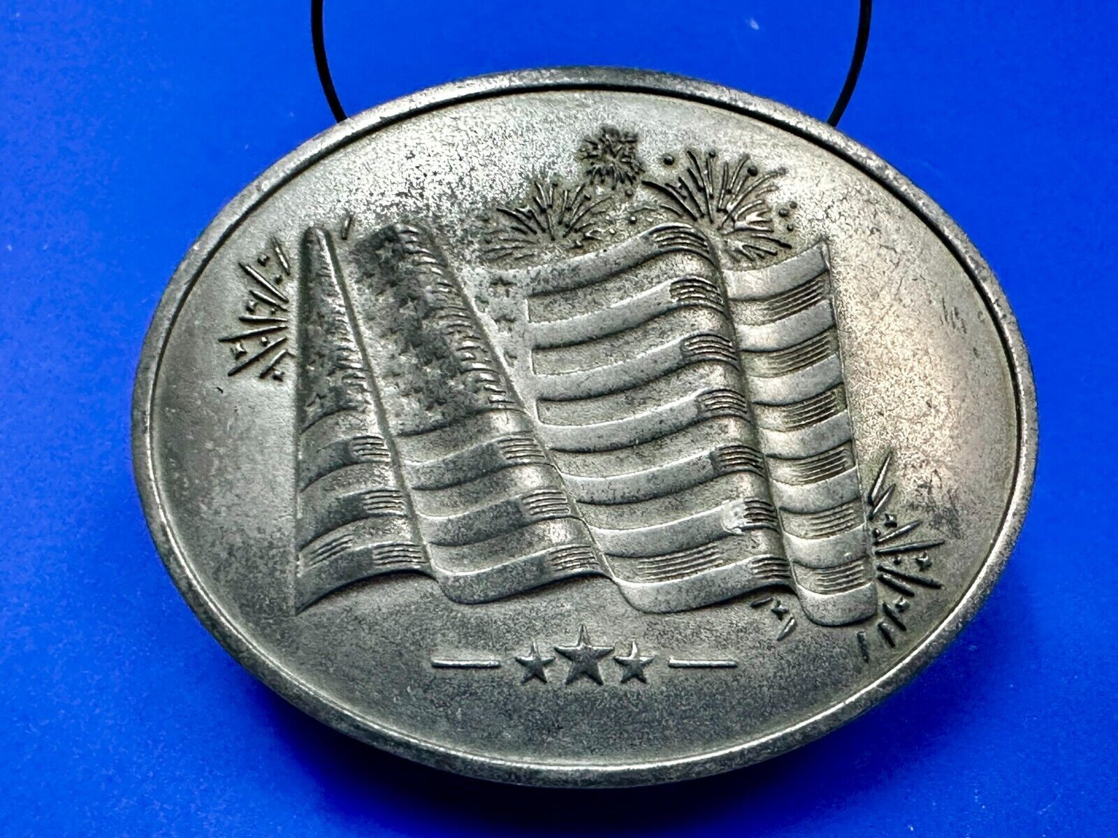 American US Flag Stars Stripes Patriotic Belt Buckle & Can holder by BevBuckle