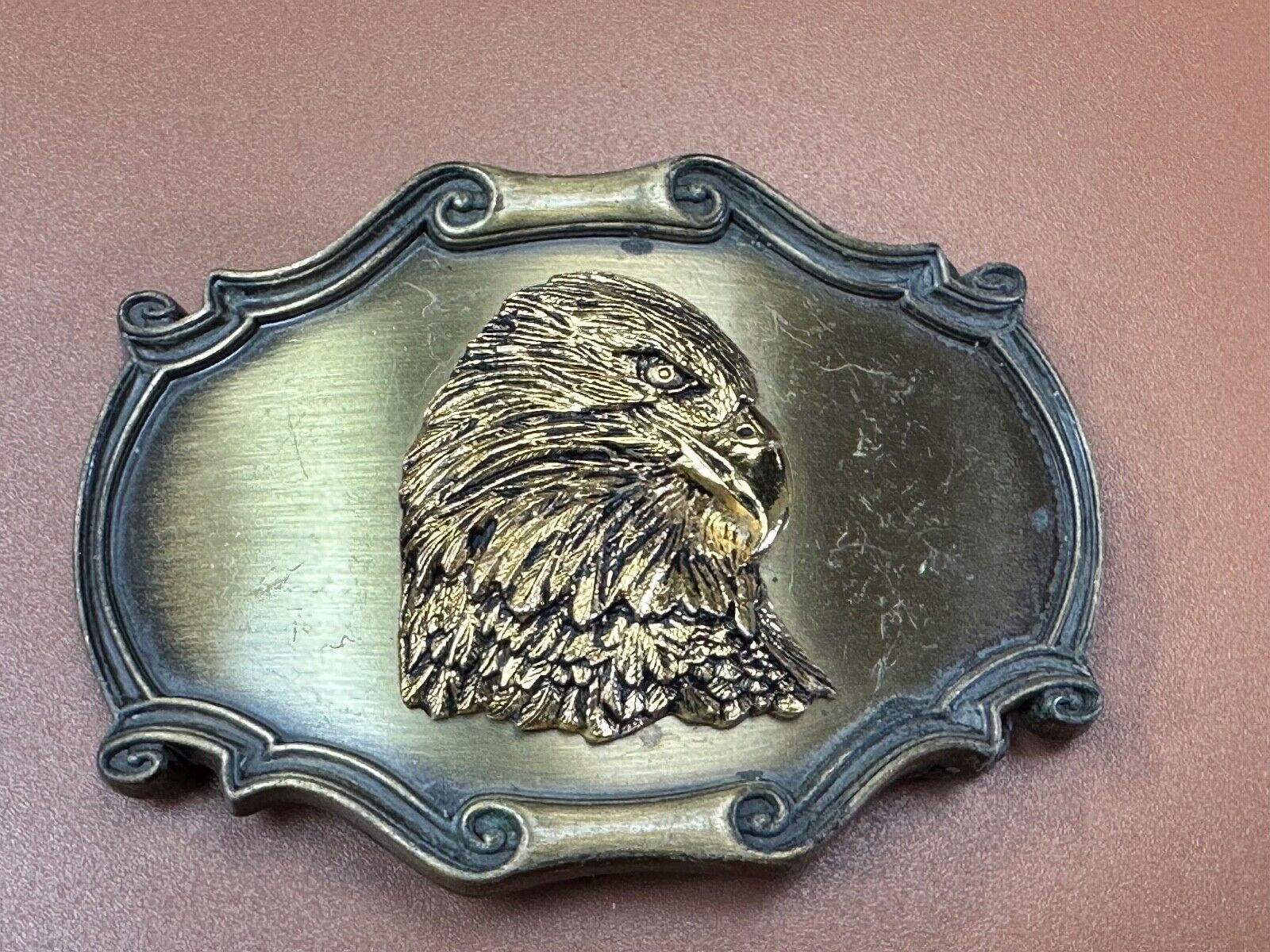 American Bald Eagle - Patriotic Vintage 1980 Raintree framed belt buckle