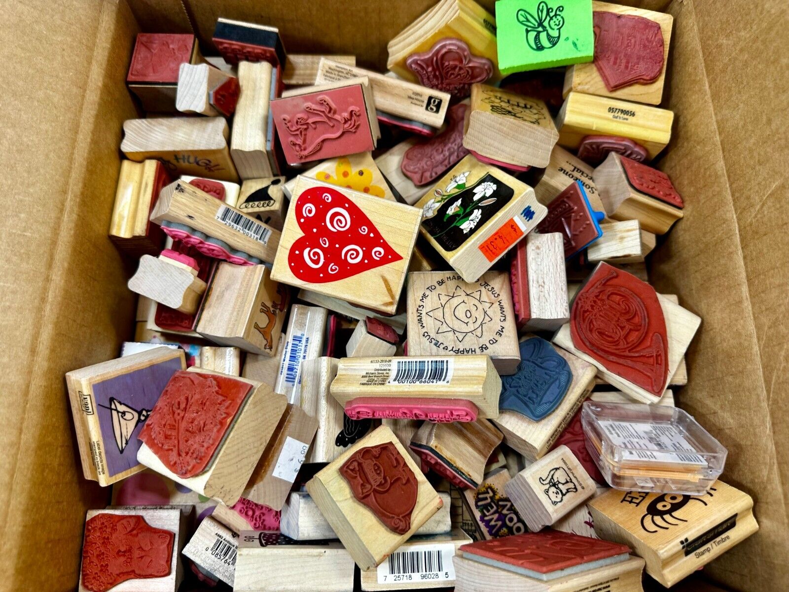 6.7 Pounds of Rubber Stamps HUGE LOT - Mostly NEW! Scrapbook Teachers SCORE!