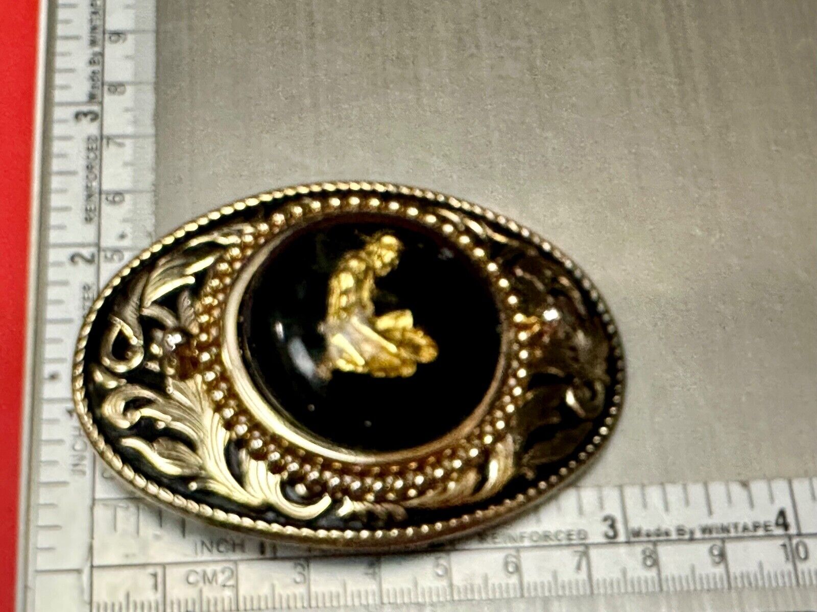 Artisan Gold Panning Beautiful centerpiece in Vintage western Belt Buckle