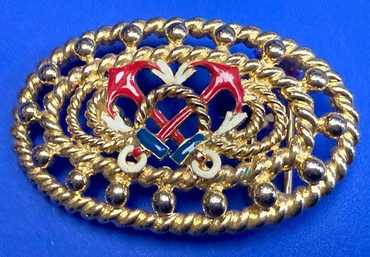 Anchor Rope Nautical Theme See-Trough Gold Tone 1987 Mimi Di N  Belt Buckle