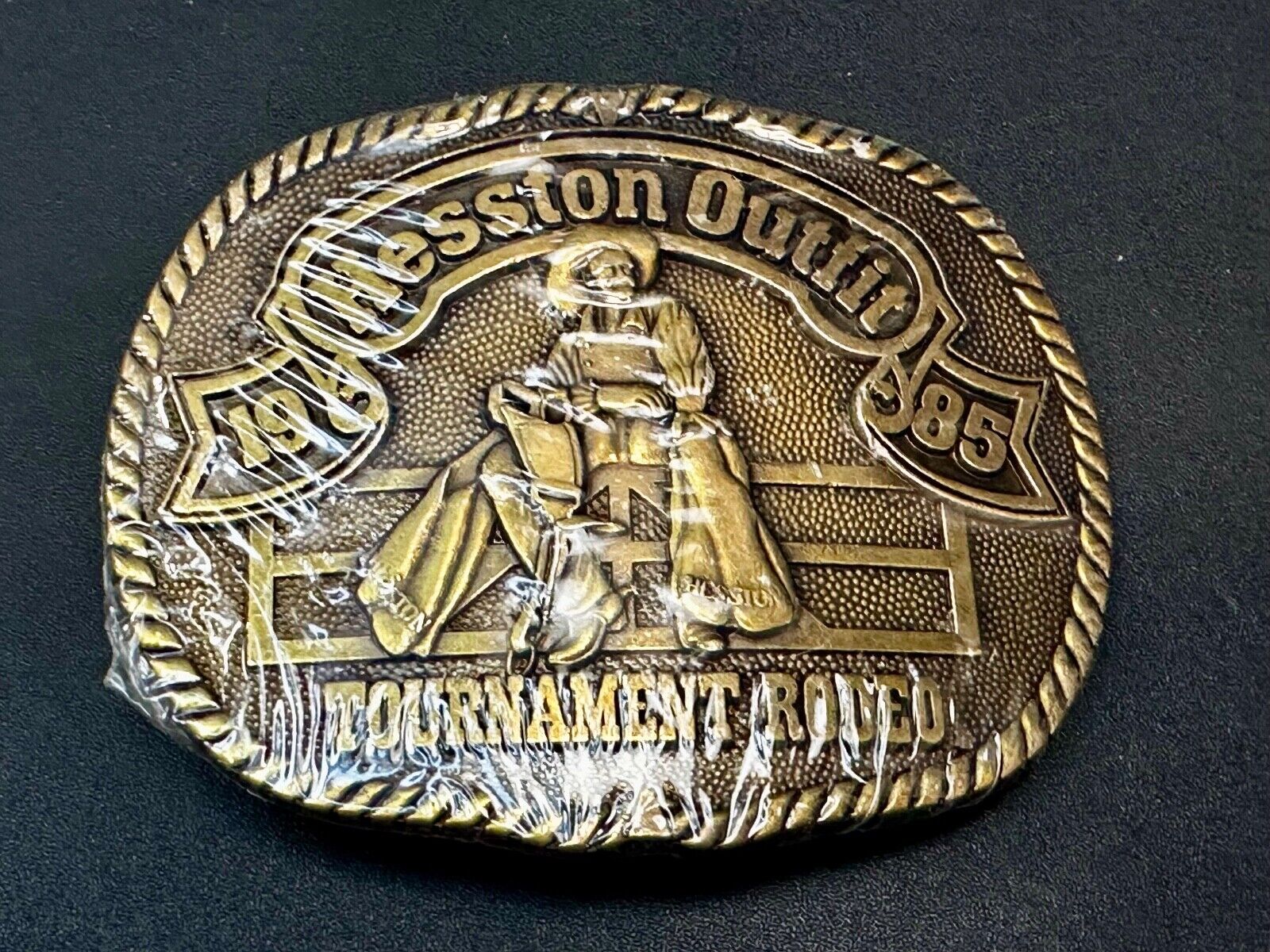 1985 Hesston Outlet Tournament  RODEO NFR Vintage Commemorative NOS Belt Buckle