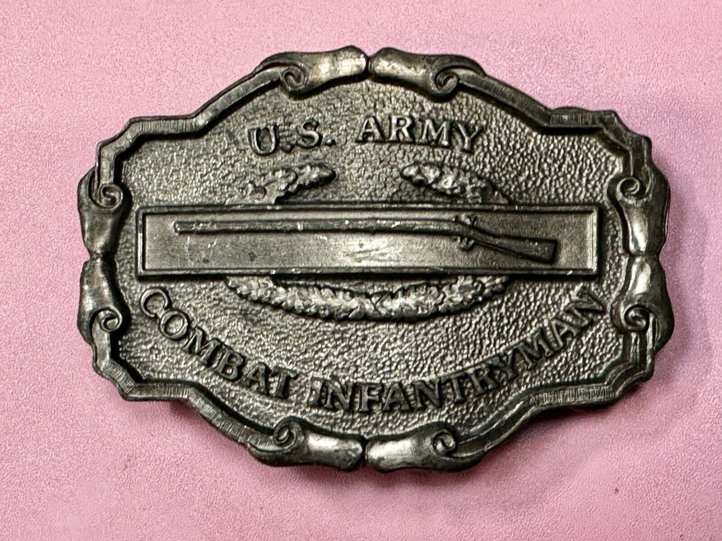 United States Army Combat Infantryman Vintage 1986 Bergamot Belt Buckle