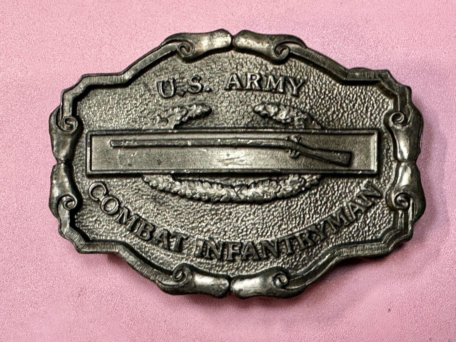 United States Army Combat Infantryman Vintage 1986 Bergamot Belt Buckle