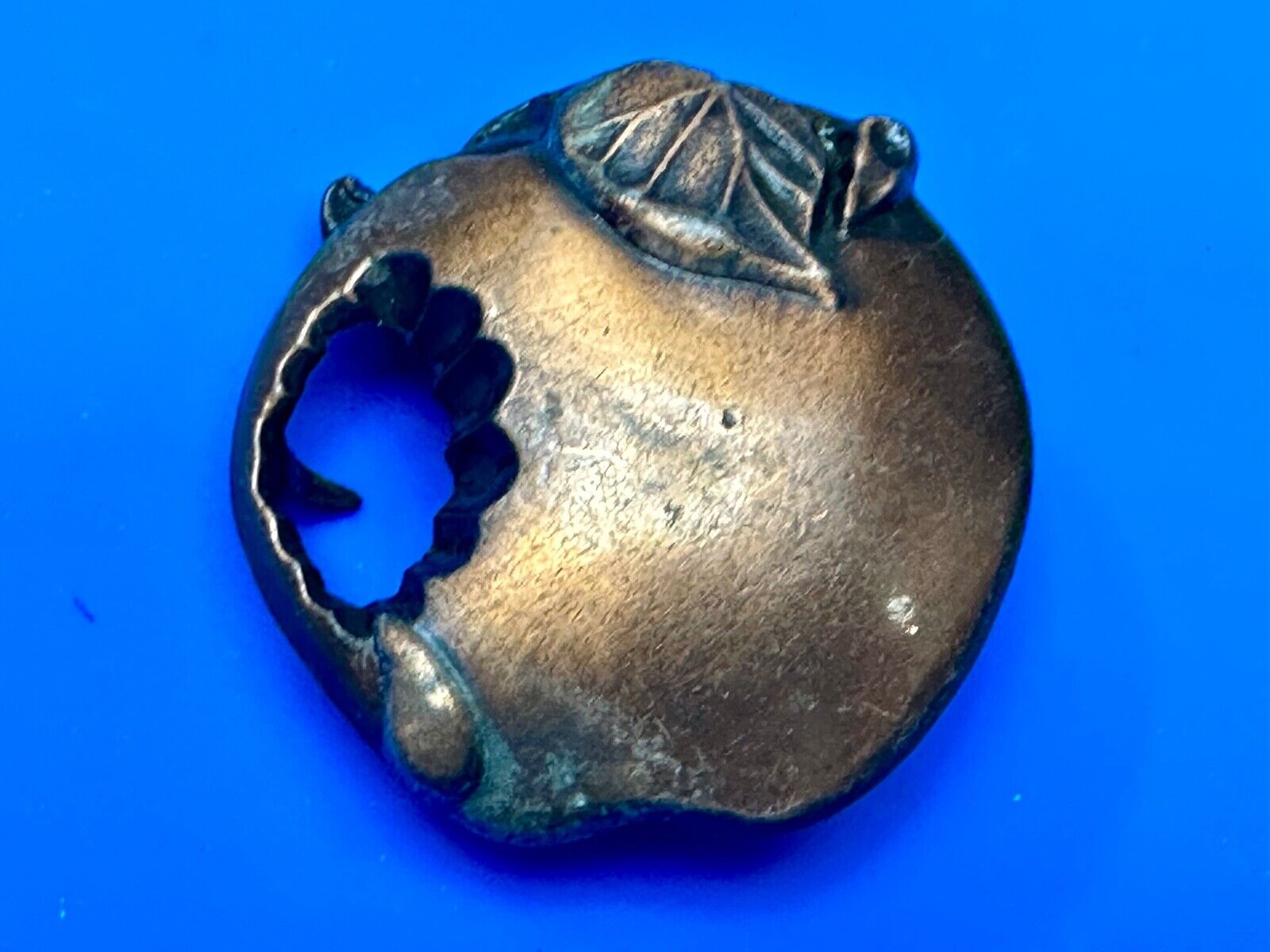 Apple with a bite taken out of it!   Vintage figural Belt Buckle