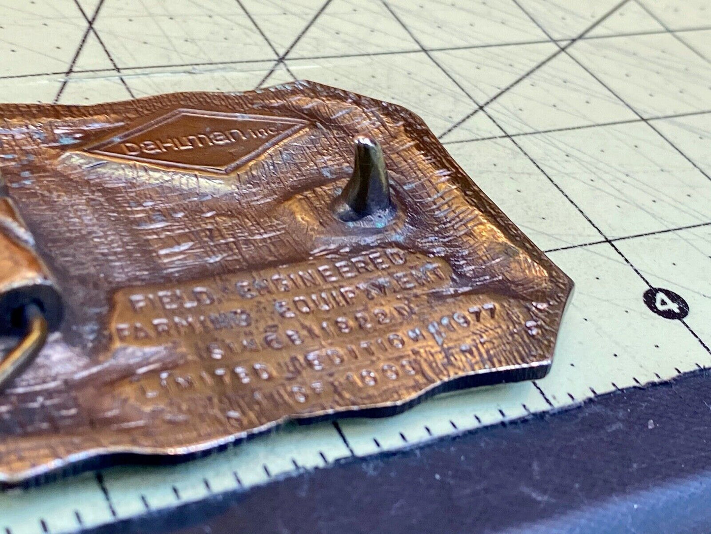 50 Years On Soil - Dahlman Belt Buckle - Field Engineered Farming Equipment 