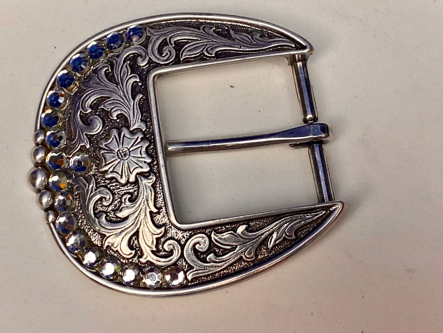 Ariat 2008 Ornate Western Belt Buckle, Floral Design Pattern  - wide