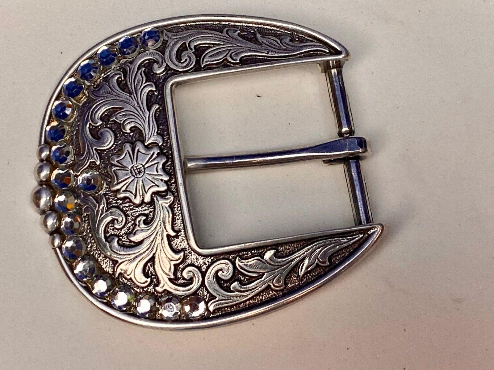 Ariat 2008 Ornate Western Belt Buckle, Floral Design Pattern  - wide