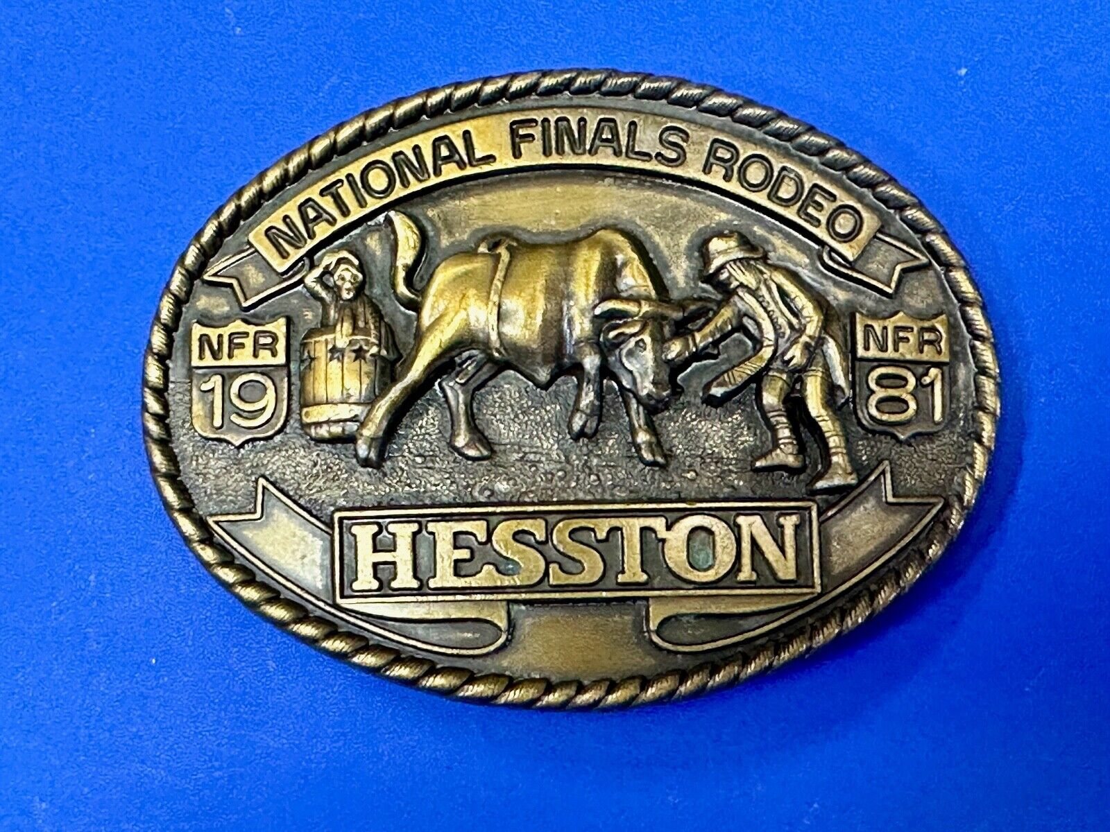 1981 Hesston National Finals Rodeo NFR Limited Edition Collectors Belt Buckle