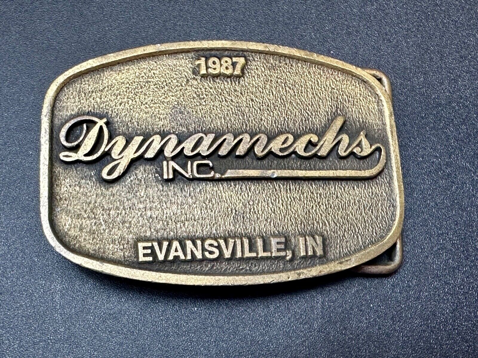 Vintage 1987 Dynamechs INC  Evansville IN Truck Service  belt buckle by CD Hit