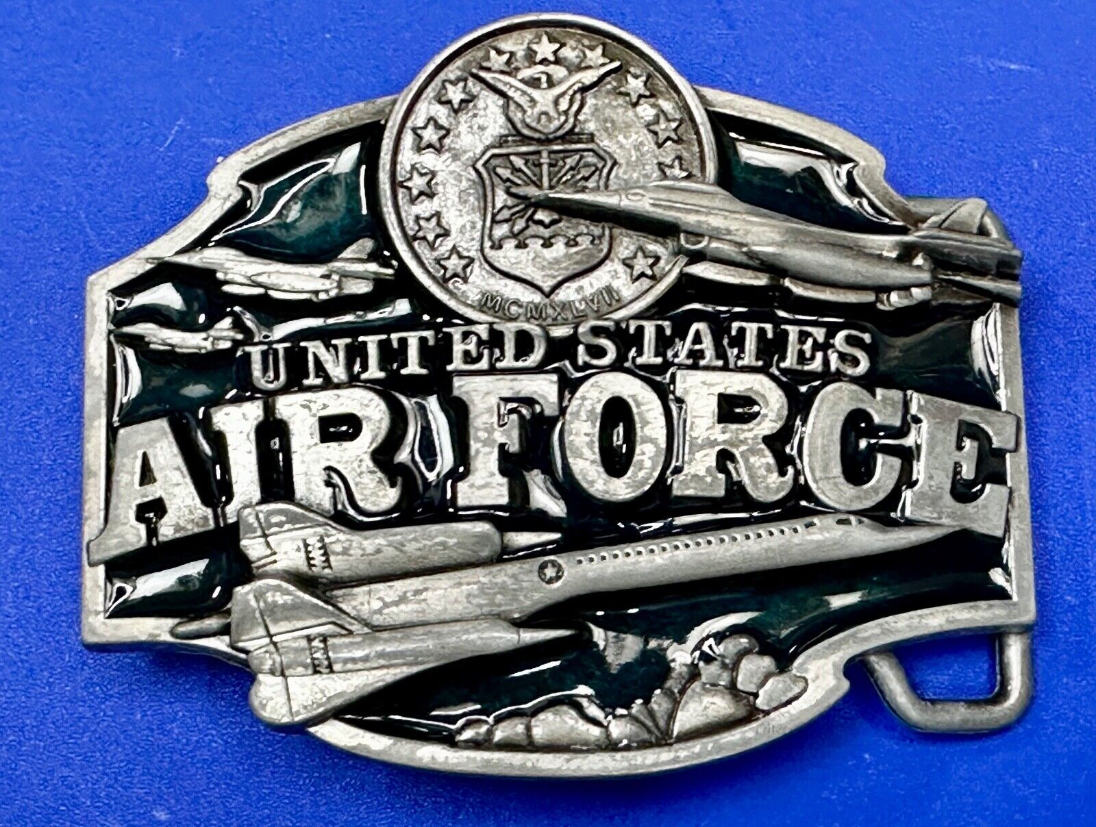 United States Air Force Raised Dimensional Plane Emblem Belt Buckle