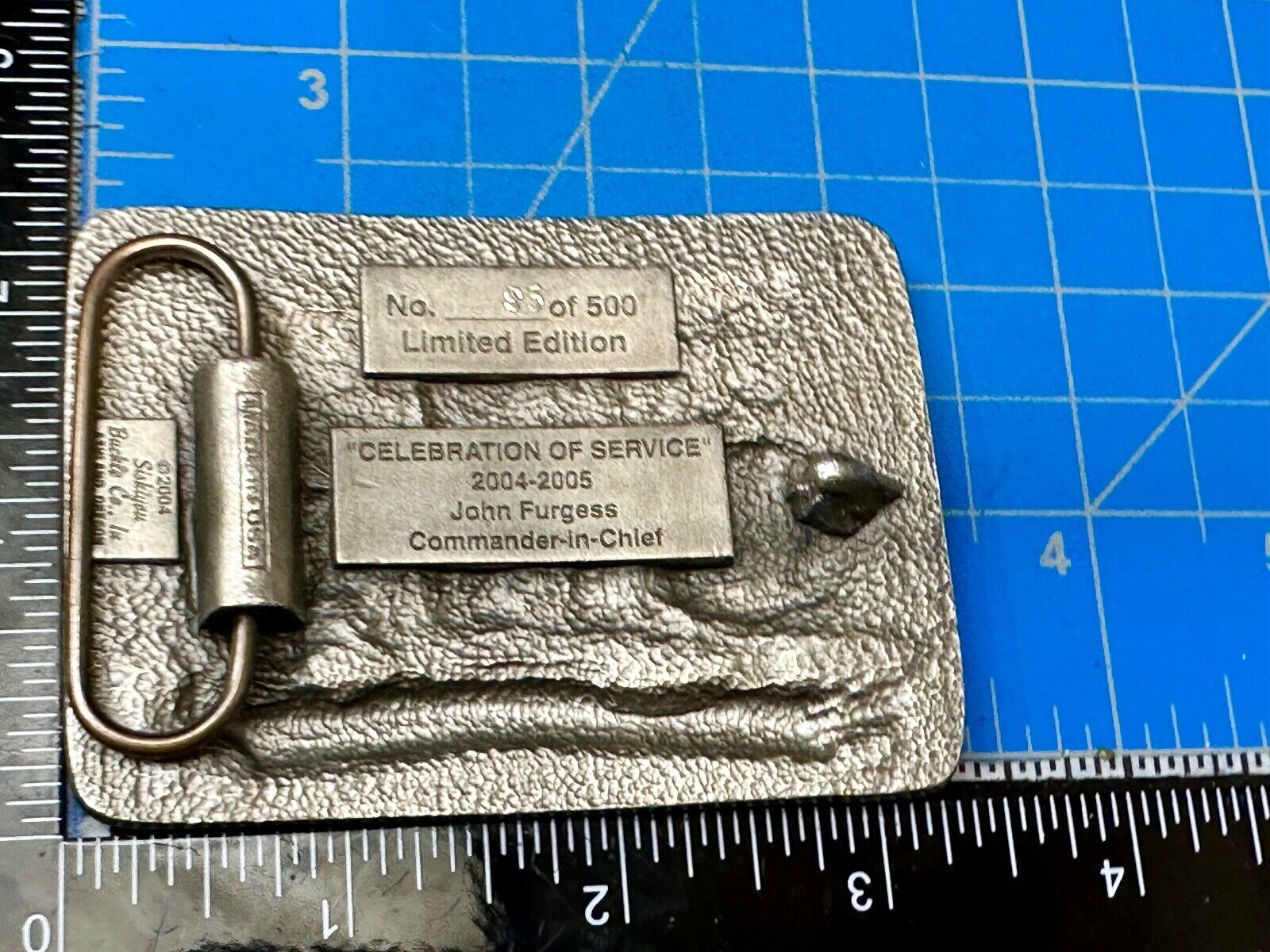 Veterans of foreign wars Celebration of Service Vintage Belt Buckle  1899 - 2005