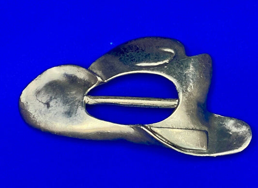 Vintage Cowboy Hat Silver Tone Western Belt Slide Buckle By Ultracraft