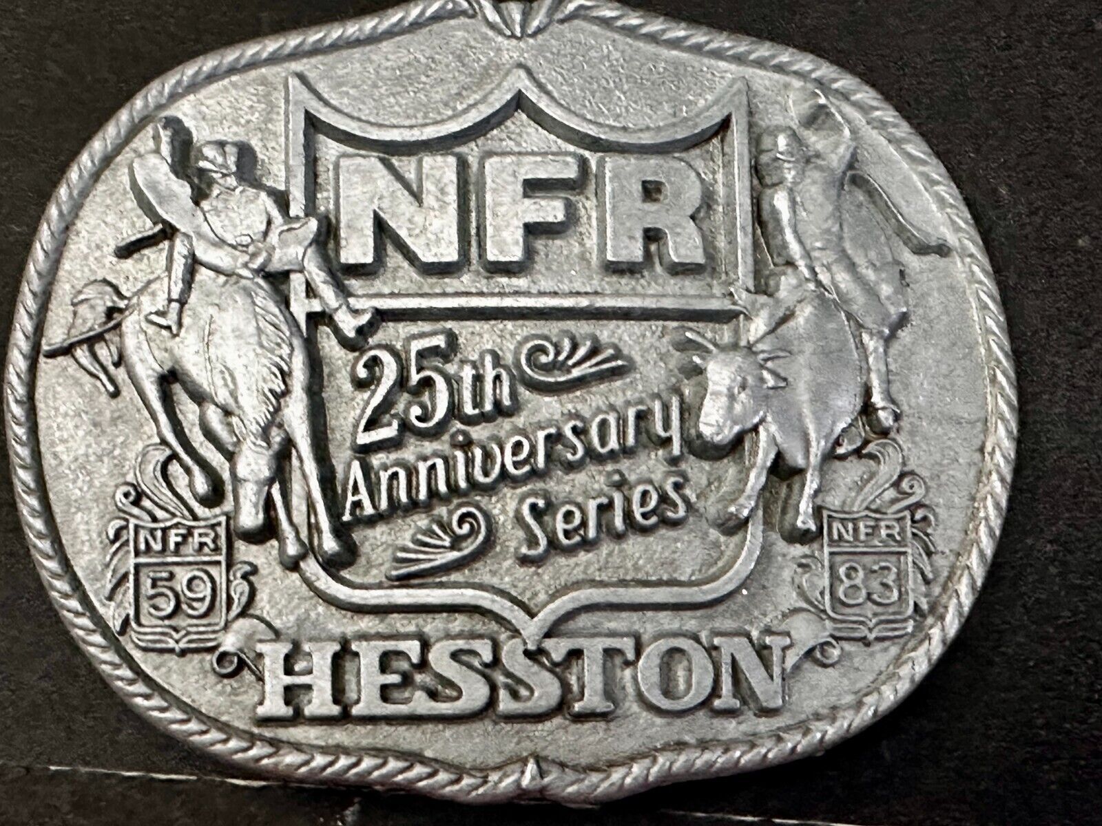25 Year Anniversary Hesston NFR National Finals Rodeo Cowboys Belt Buckle
