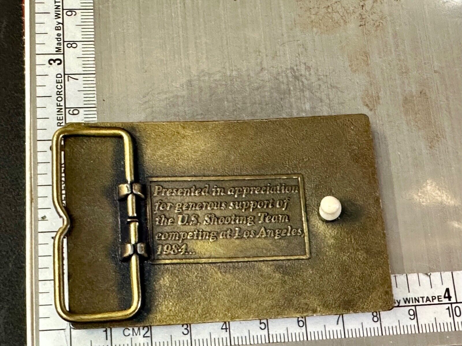 Aiming for Olympic Gold US shooting team 1984 belt buckle