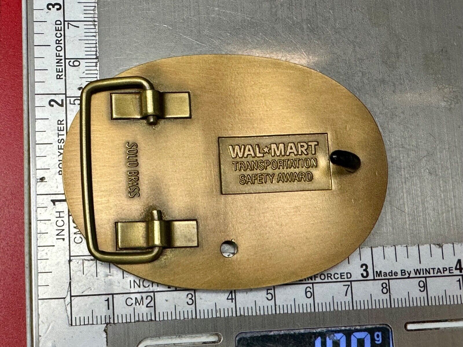 510 Waltons AR Walmart Transportation Semi Driver Safety Award Brass Belt Buckle