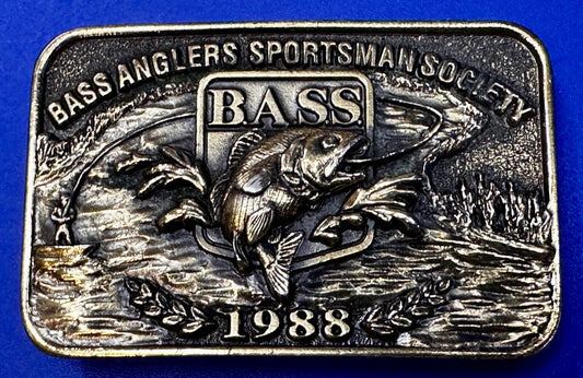 1988 Bass Anglers Sportsman Society Club Great American Belt Buckle