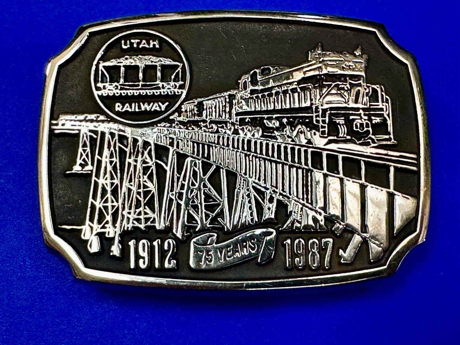 Utah Railway Train Rail Road 75 year Celebration 1897 Anacortes Belt Buckle