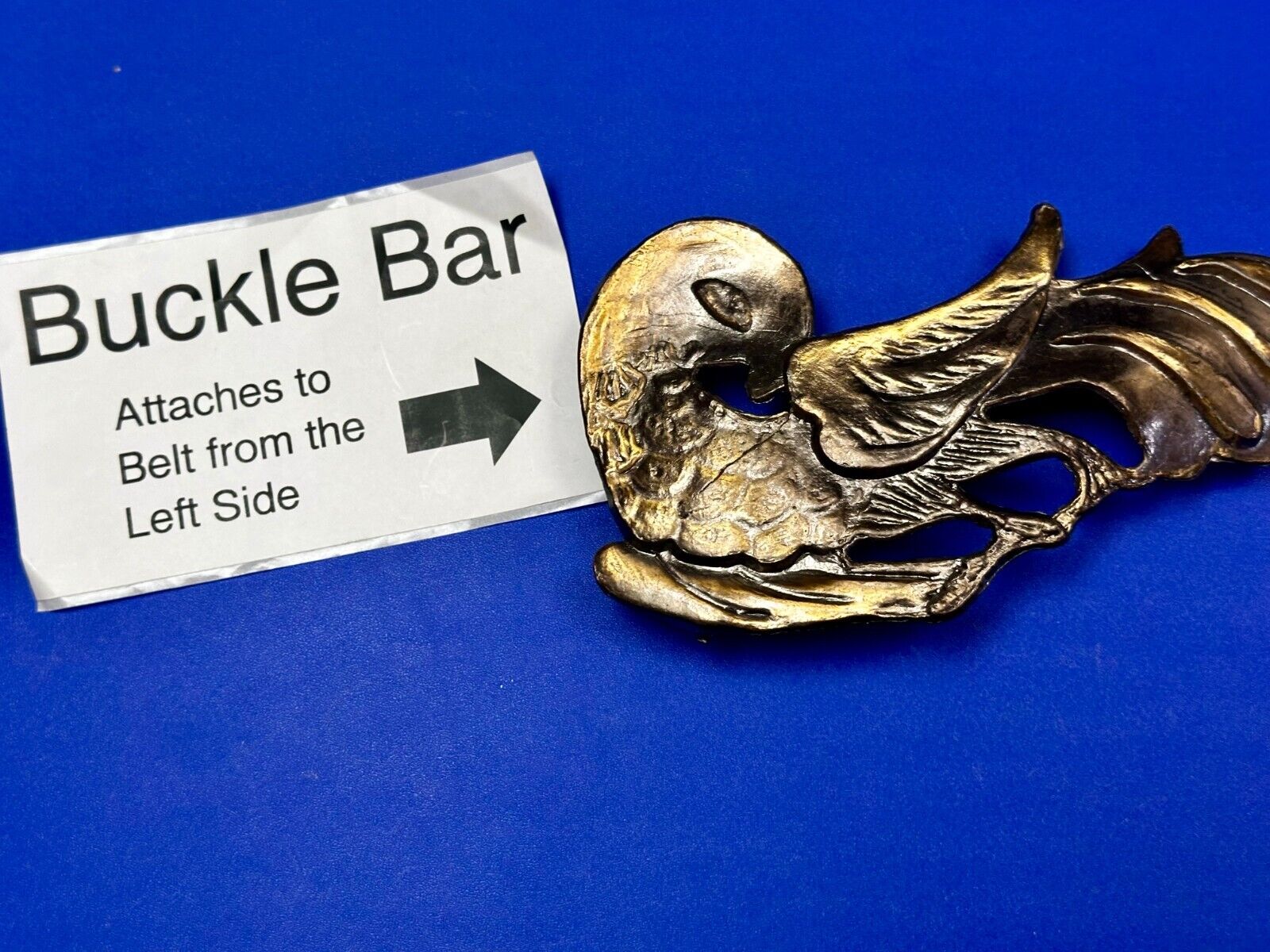 Unique Cockatoo Bird Parrot Figural Cutout Belt Buckle by Pyramid Belt Co