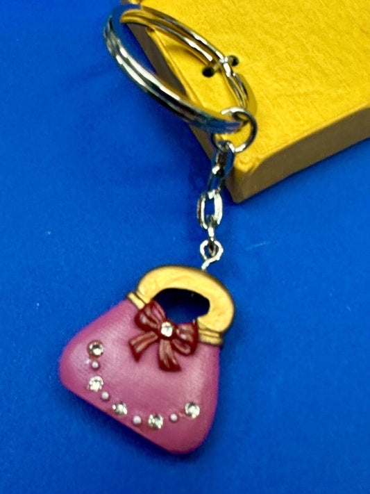 Adorable Jeweled Purple color Purse Fashioncraft Keychain - Key Ring Chain