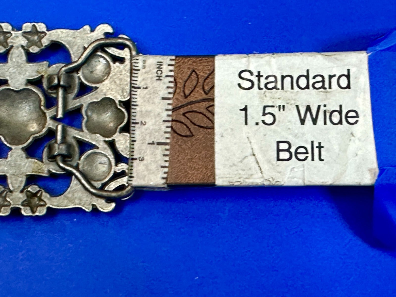 Victorian Style Chunky Clear  Rhinestone Accents See Through Vintage Belt Buckle