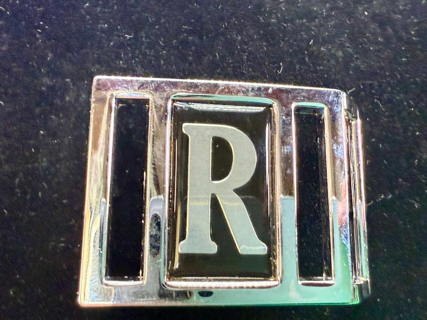 Vintage Custom Letter R Initial Monogram Belt Buckle by Avon 