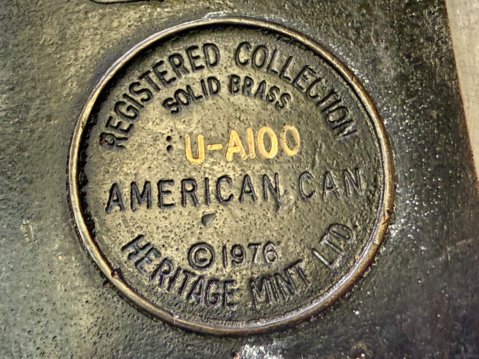 American Can Company 75th Anniversary 1901-1976 Solid Brass Heritage Belt Buckle