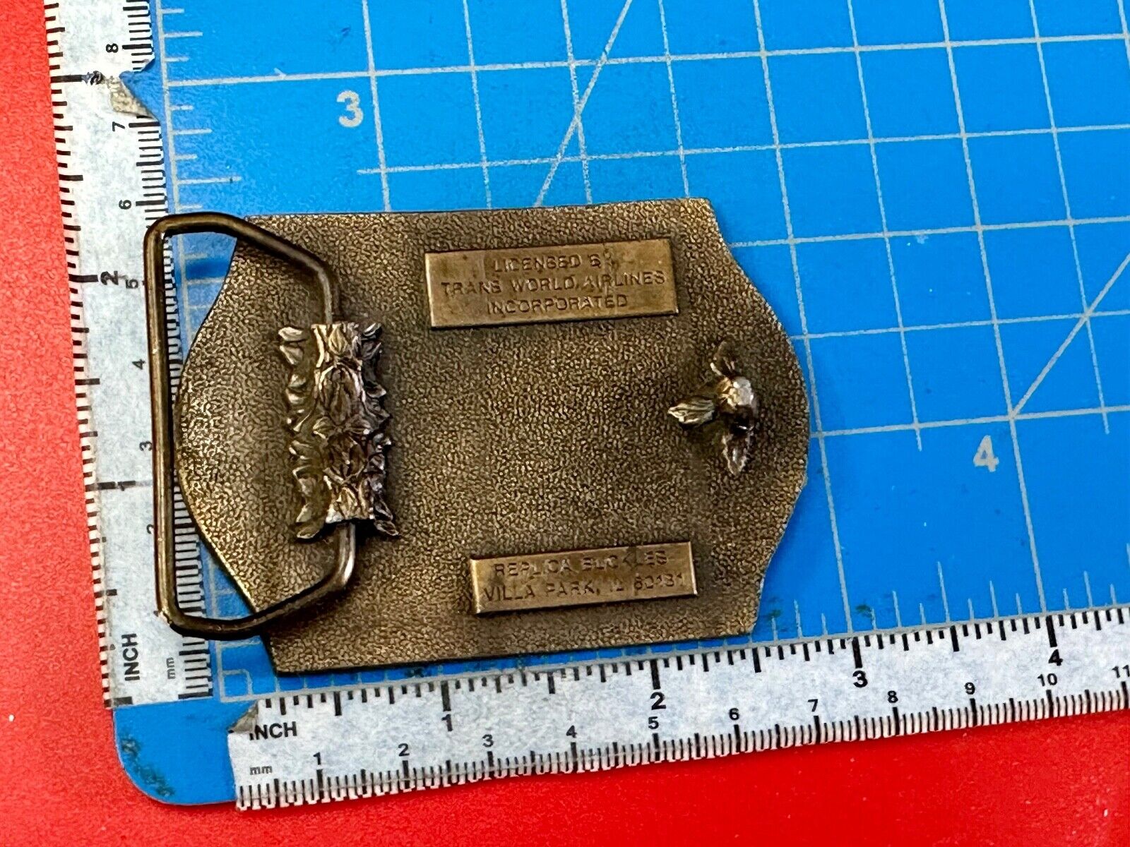 TWA Indian Head logo Transcontinental & western Airlines Air Inc belt buckle