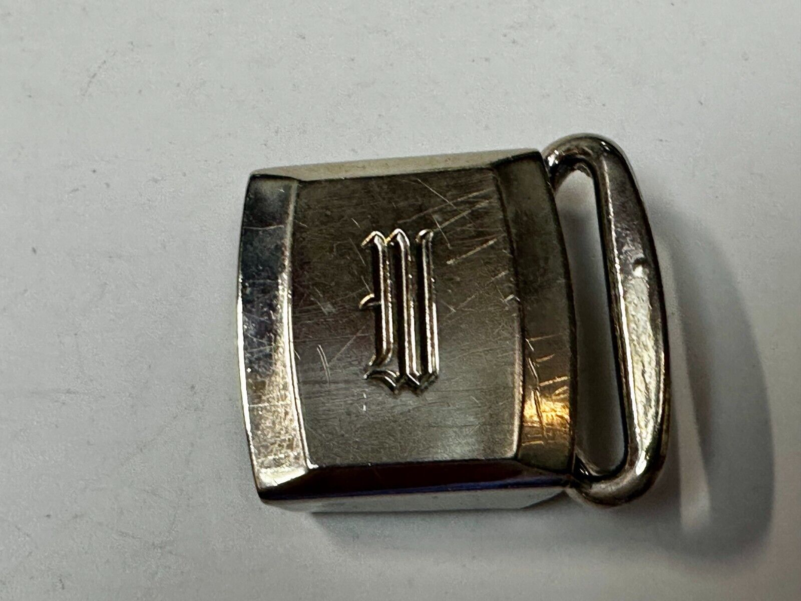 Antique Letter Monogram Initial W Art Deco Style Hickok Master Plate Belt Buckle