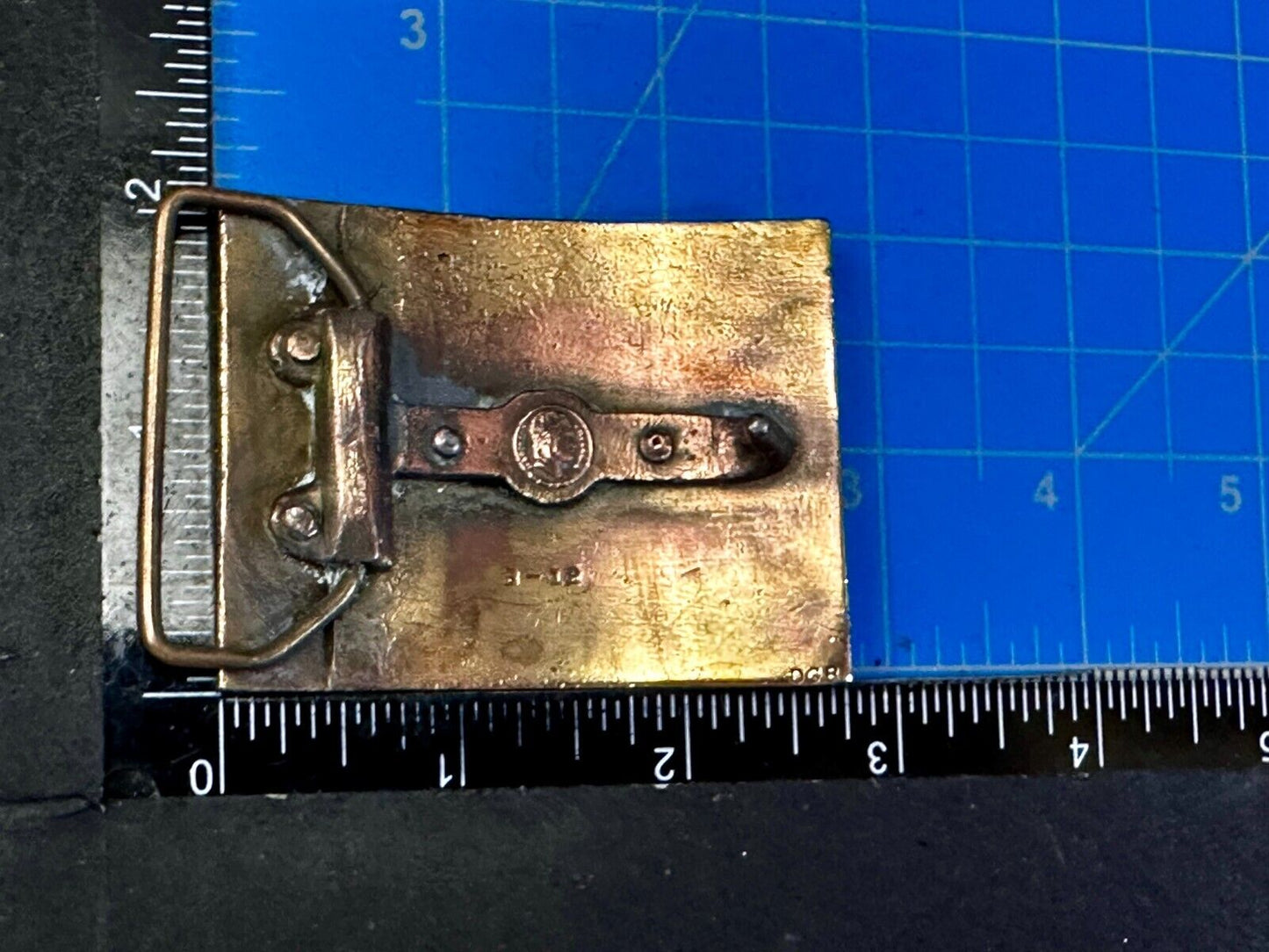Artisan Metalwork Grid Hole Pattern Hippy Vibe Belt Buckle By Bergamot B-12