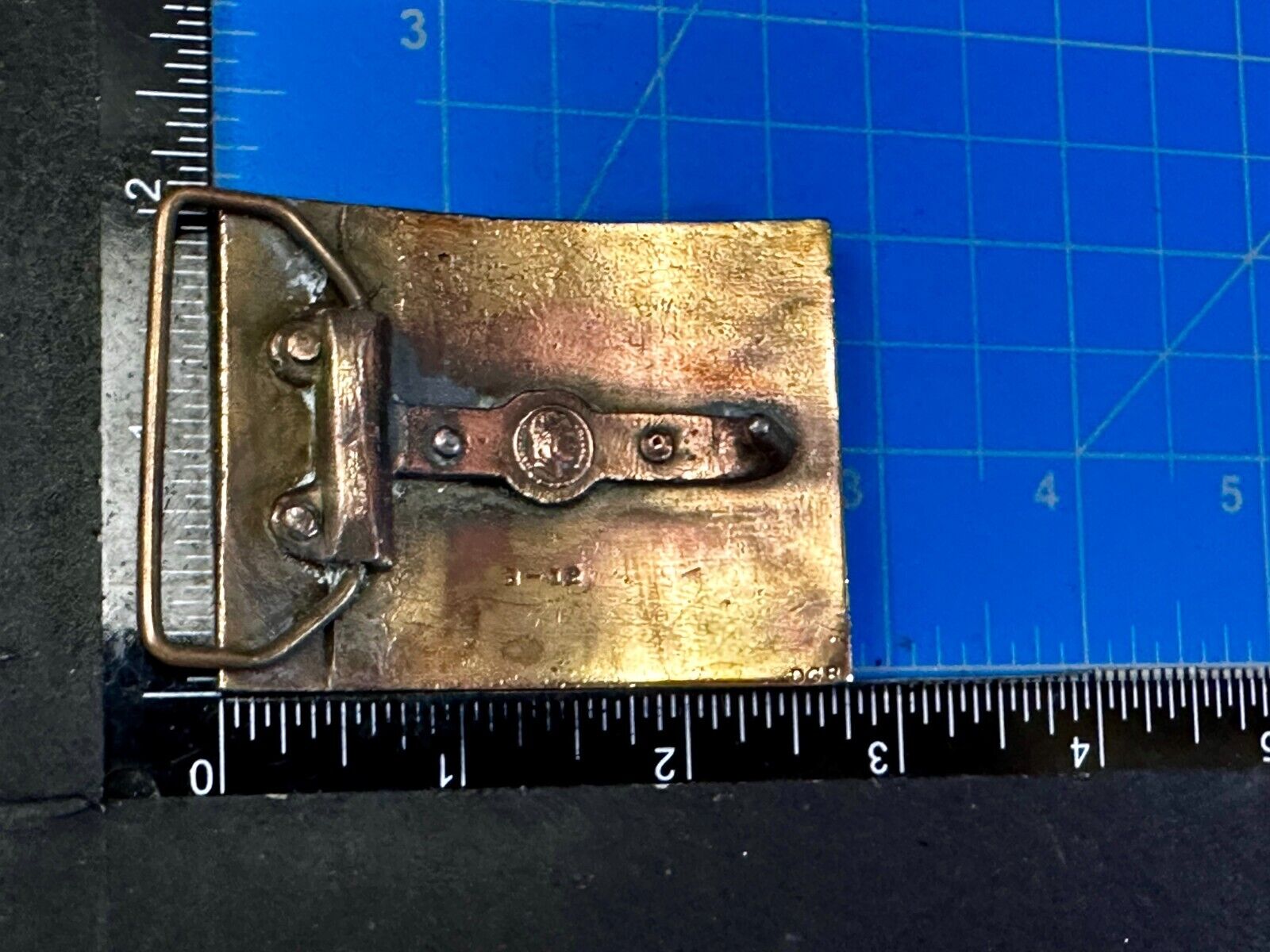 Artisan Metalwork Grid Hole Pattern Hippy Vibe Belt Buckle By Bergamot B-12