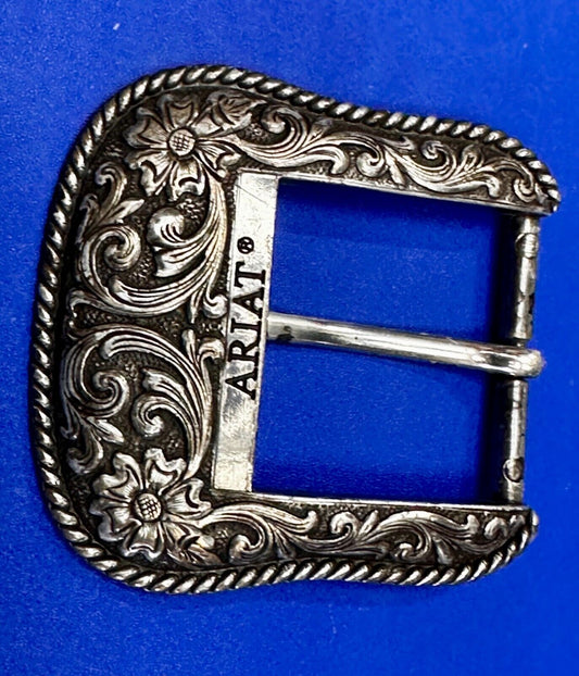 Ariat 2007 Ranger Style Detailed Flower Swirl Rope Outlined Belt Buckle