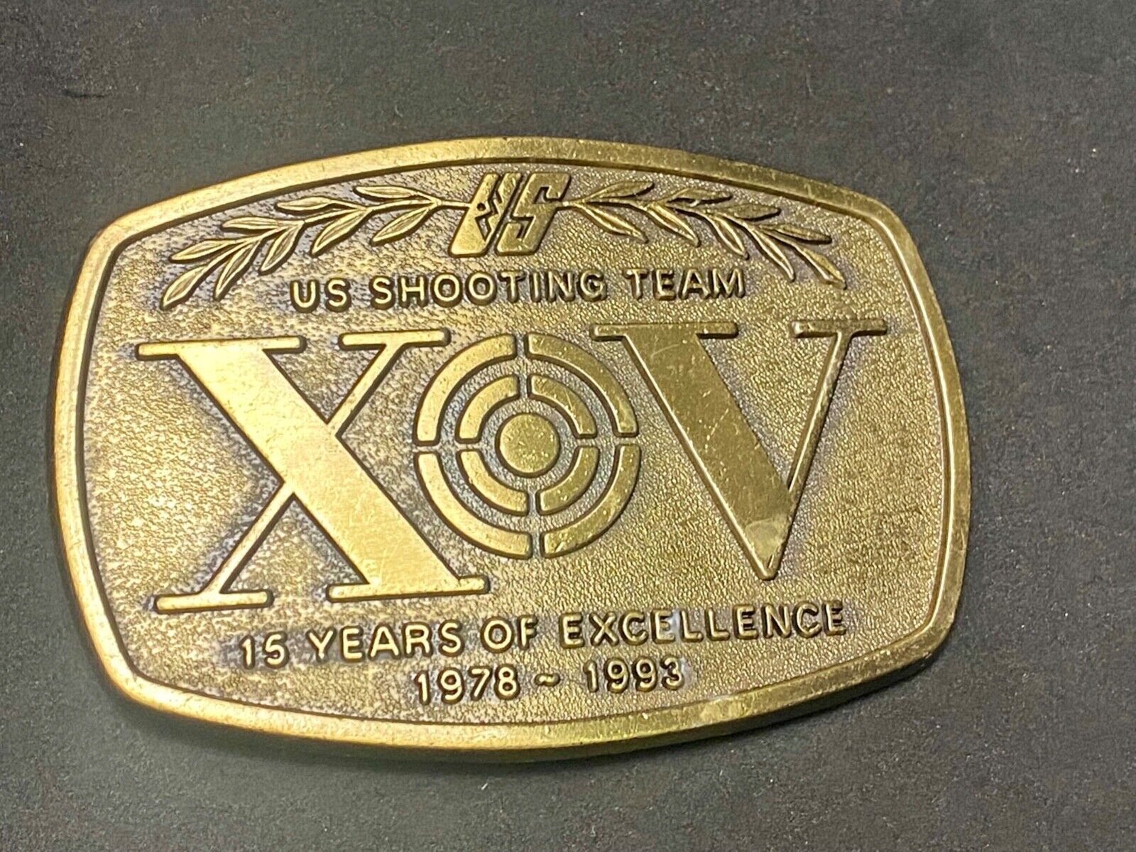 1978-1993 Vintage 15 Years of Excellence US Shooting Team Belt Buckle