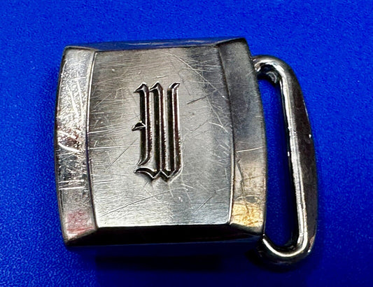 Antique Letter Monogram Initial W Art Deco Style Hickok Master Plate Belt Buckle