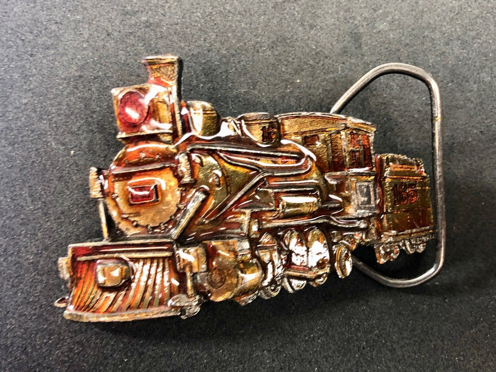 Vintage 1981 Figural train cut out locomotive Belt Buckle