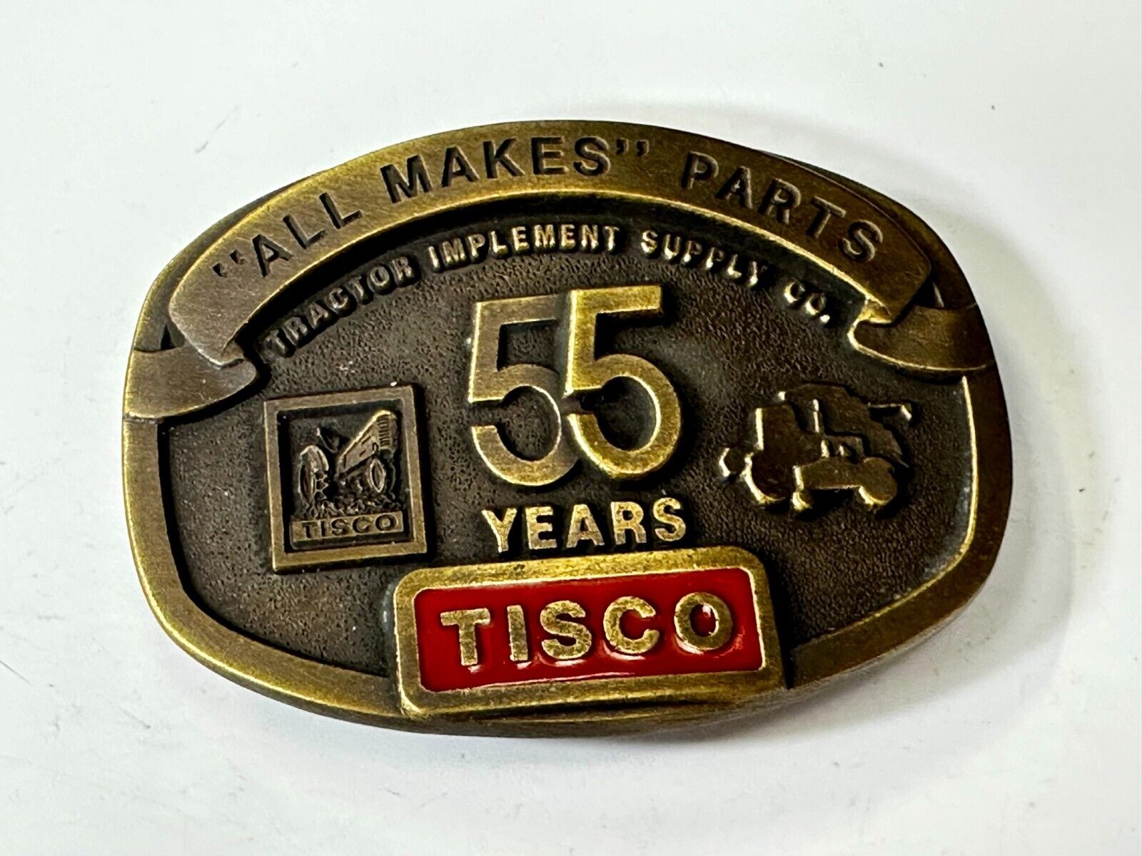 TISCO 55 Years -  All Makes Parts NOS  Tractor Implement Supply Belt Buckle