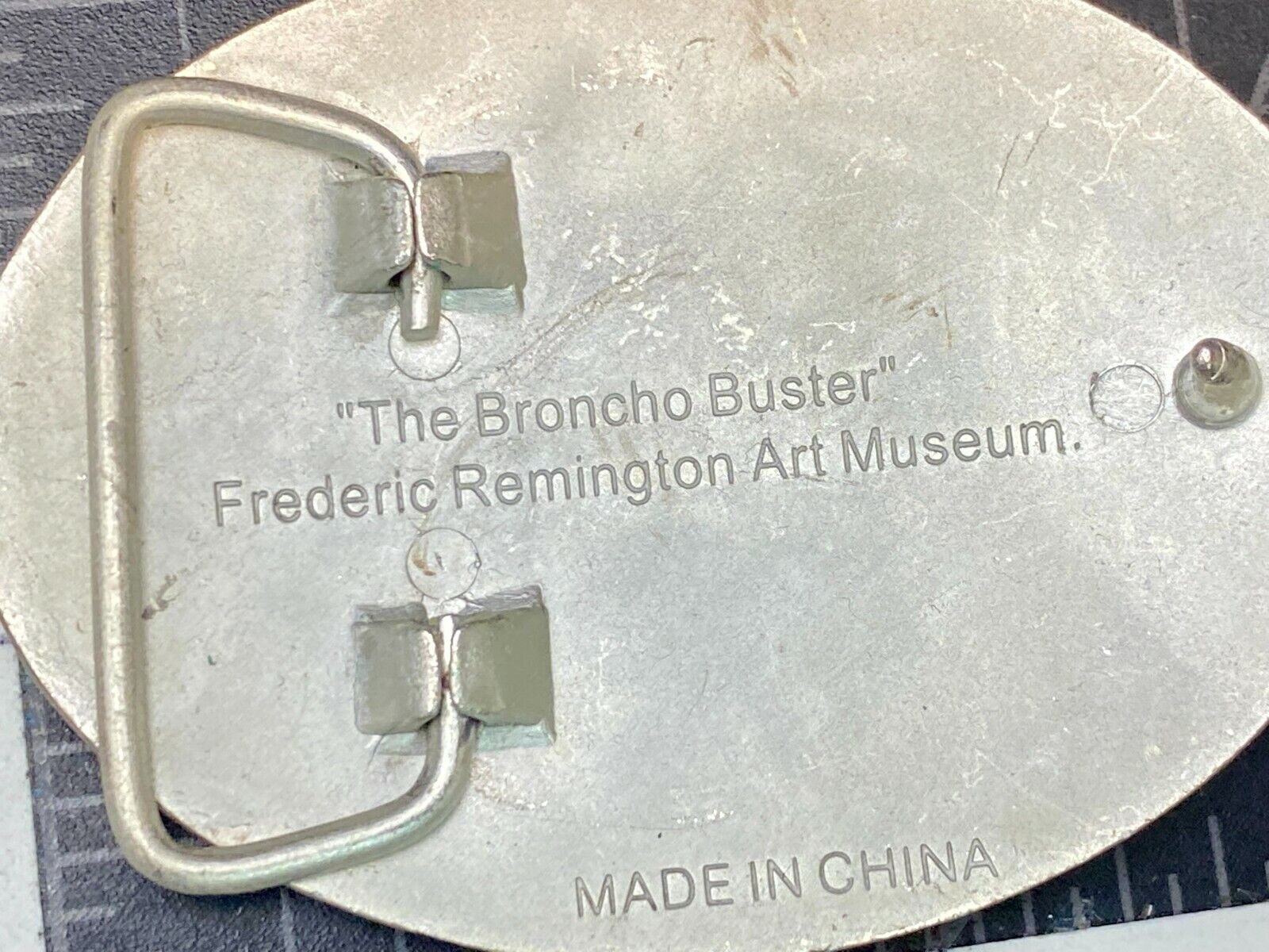 An Indian Trapper Frederick Remington Cowboy Horse Vintage Belt Buckle