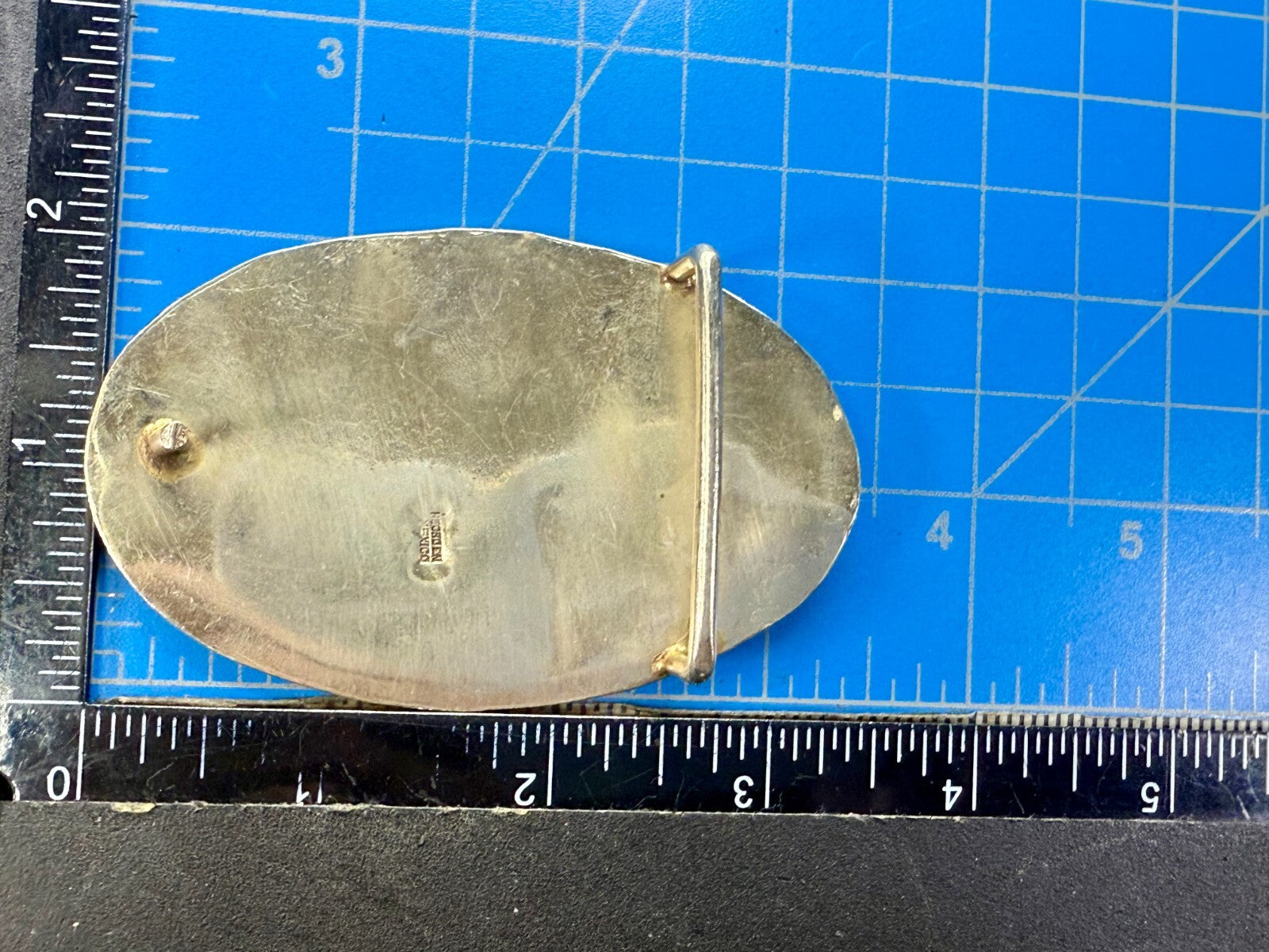 Abalone Shell Mother of Pearl Inlay Beach Scene Belt Buckle Hencho en Mexico
