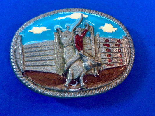 Vintage 1982 - Rodeo Western    "The Brahma". 9004 Belt Buckle  CHAD MFG Corp.