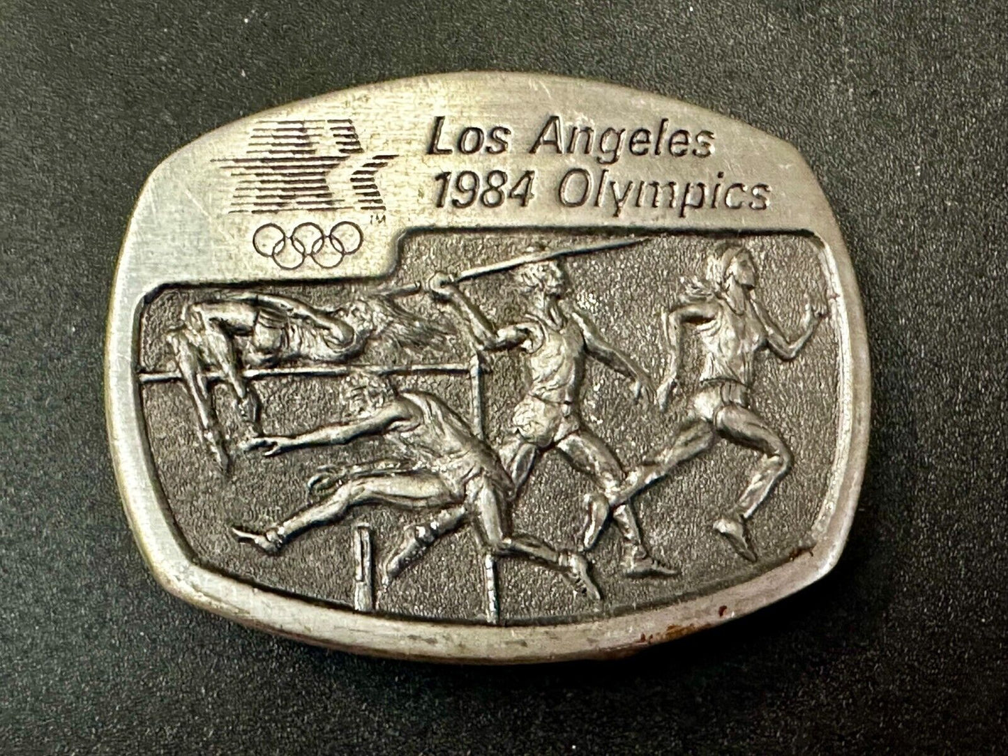 Track & Field Race - 1984 Los Angeles Olympics Pewter Sanchez Belt Buckle
