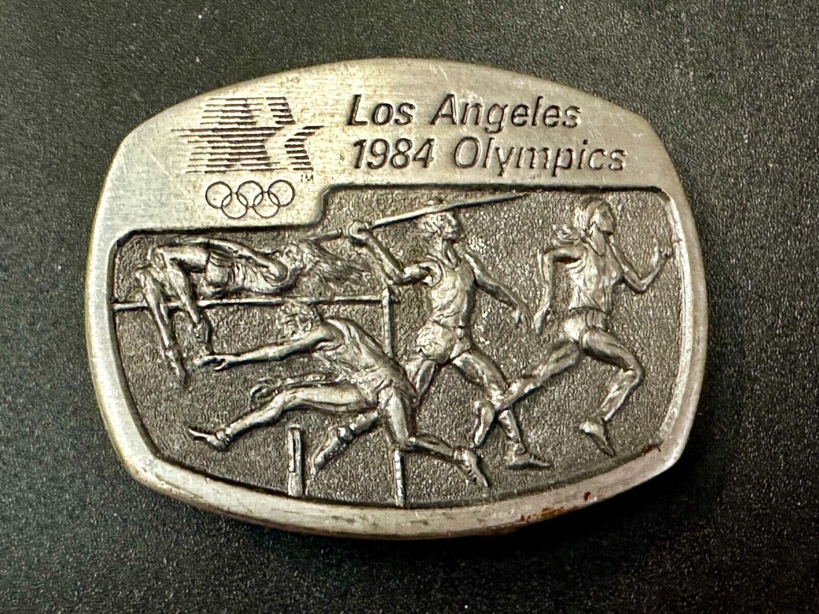 Track & Field Race - 1984 Los Angeles Olympics Pewter Sanchez Belt Buckle